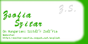 zsofia szitar business card